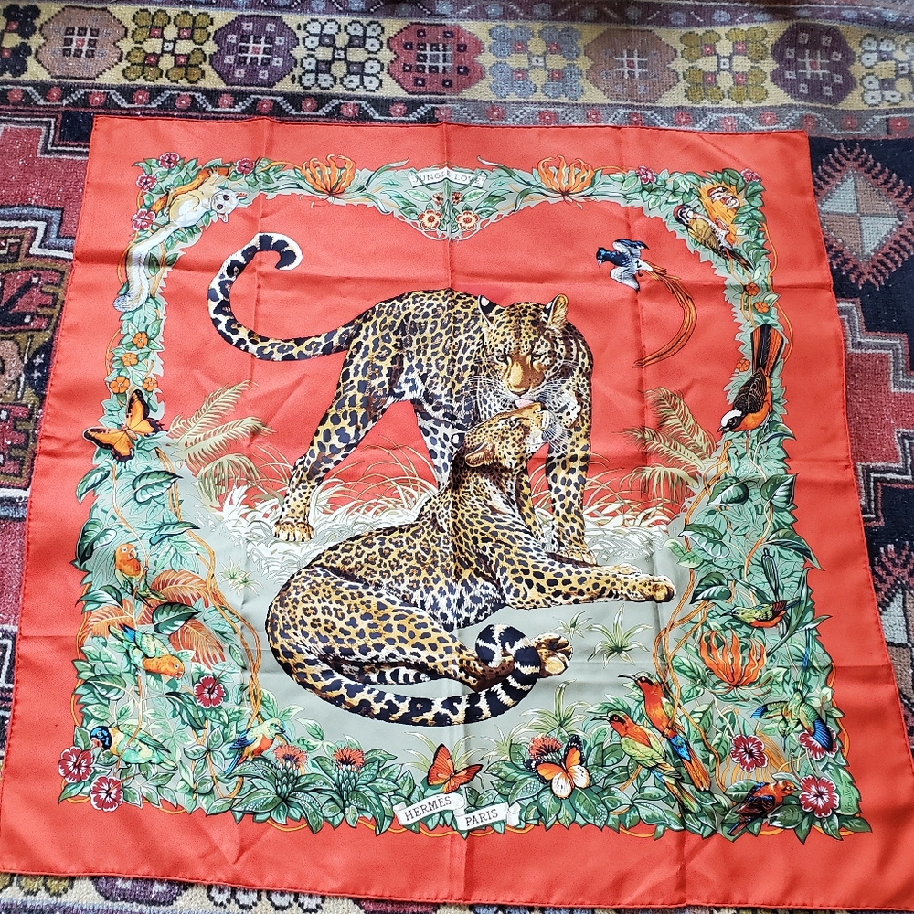 Hermes silk scarf Jungle Love